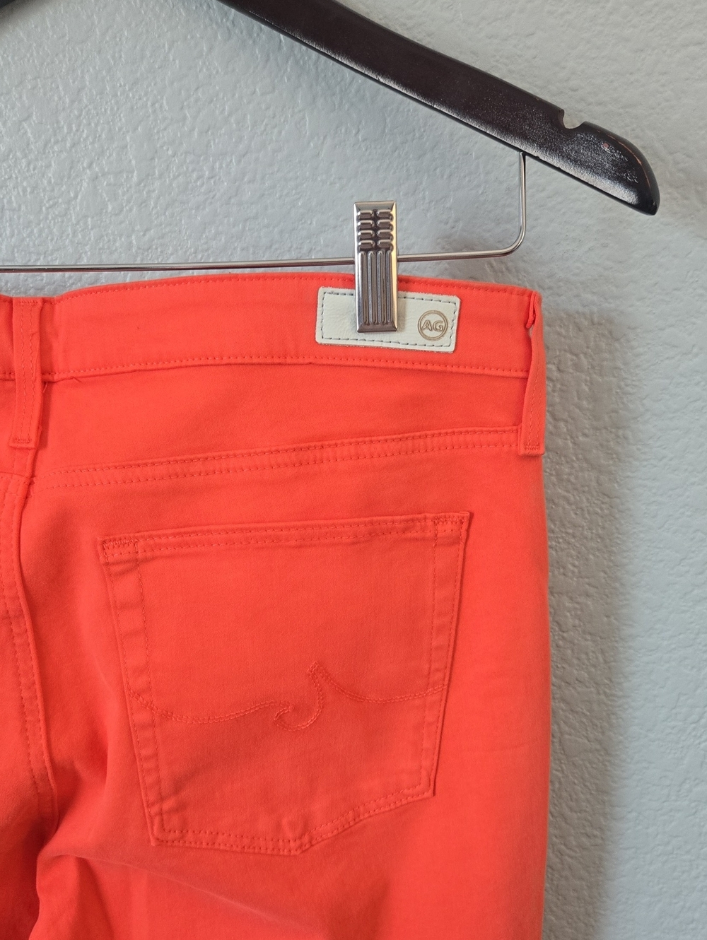 AG Adriano GoldSchmied The Prima Crop Cigarette Crop in Coral/Orange, Size 32 - Picture 7 of 12